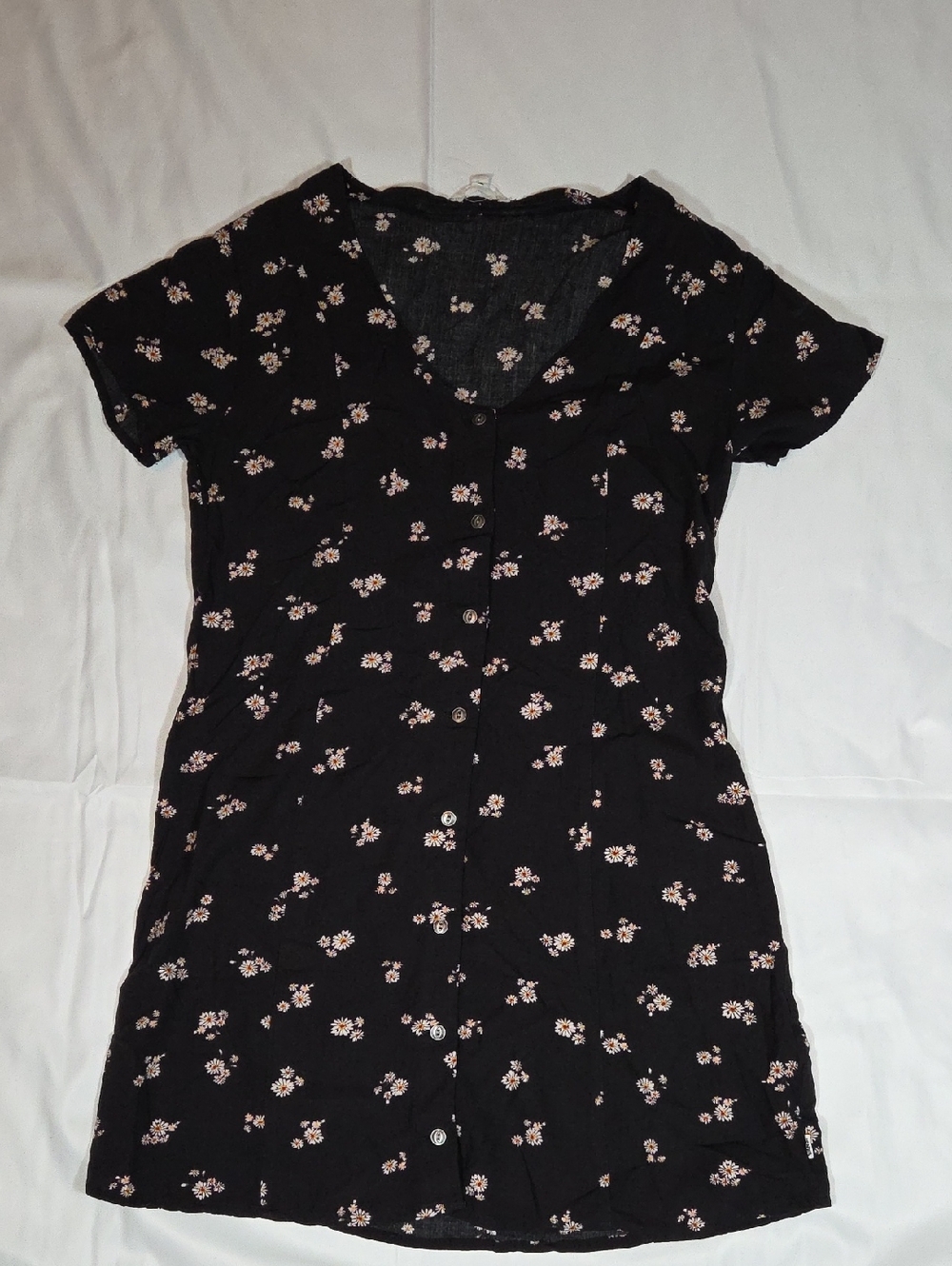Vans Off The Wall Womens V-neck Floral Daisy Mini Dress Size Medium